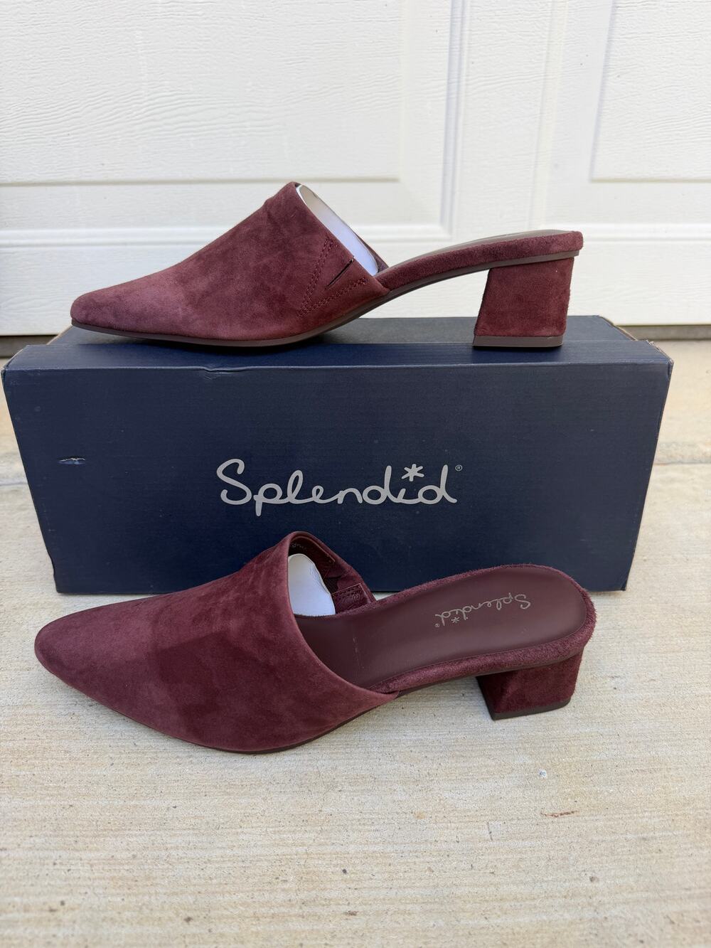 Splendid Women's Lorelei slip-on mule Black Cherry burgundy wine 7.5 NWT